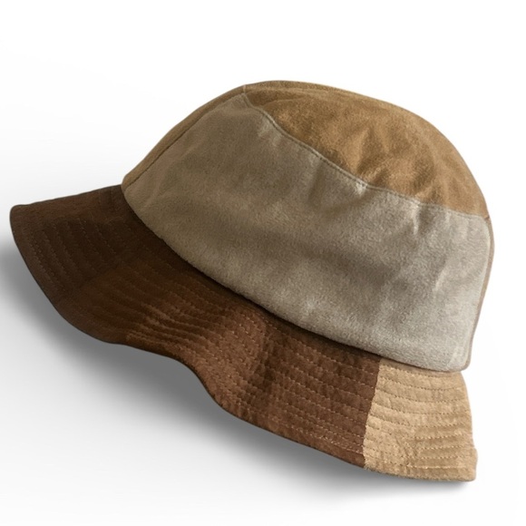 Urban Outfitters Micro Suede Patchwork Bucket Hat main image 4